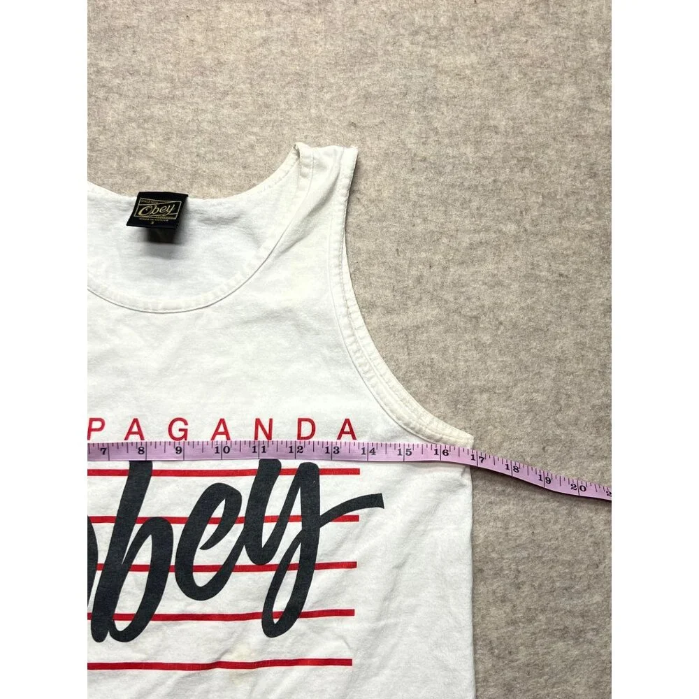 Obey Propaganda White Streetwear Tank Top Size Women's Large - Picture 7 of 8
